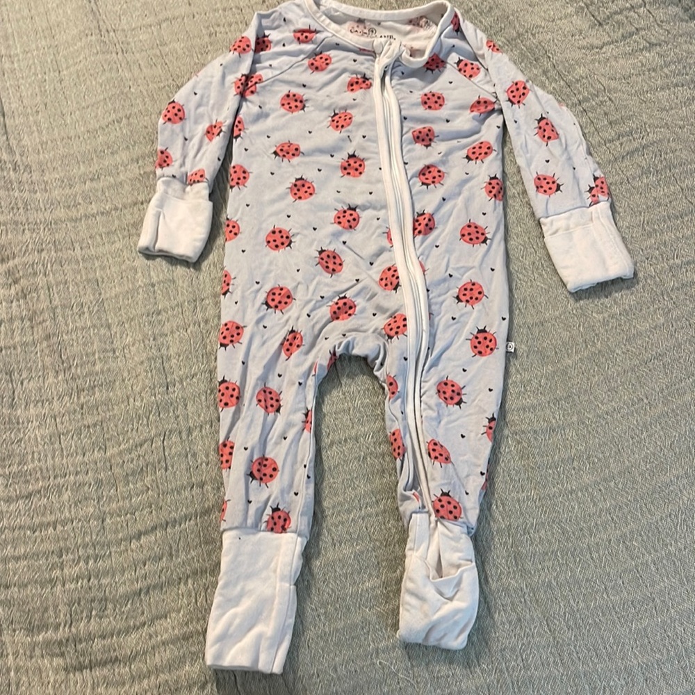 Caden Lane Little Ladybug convertible zip romper